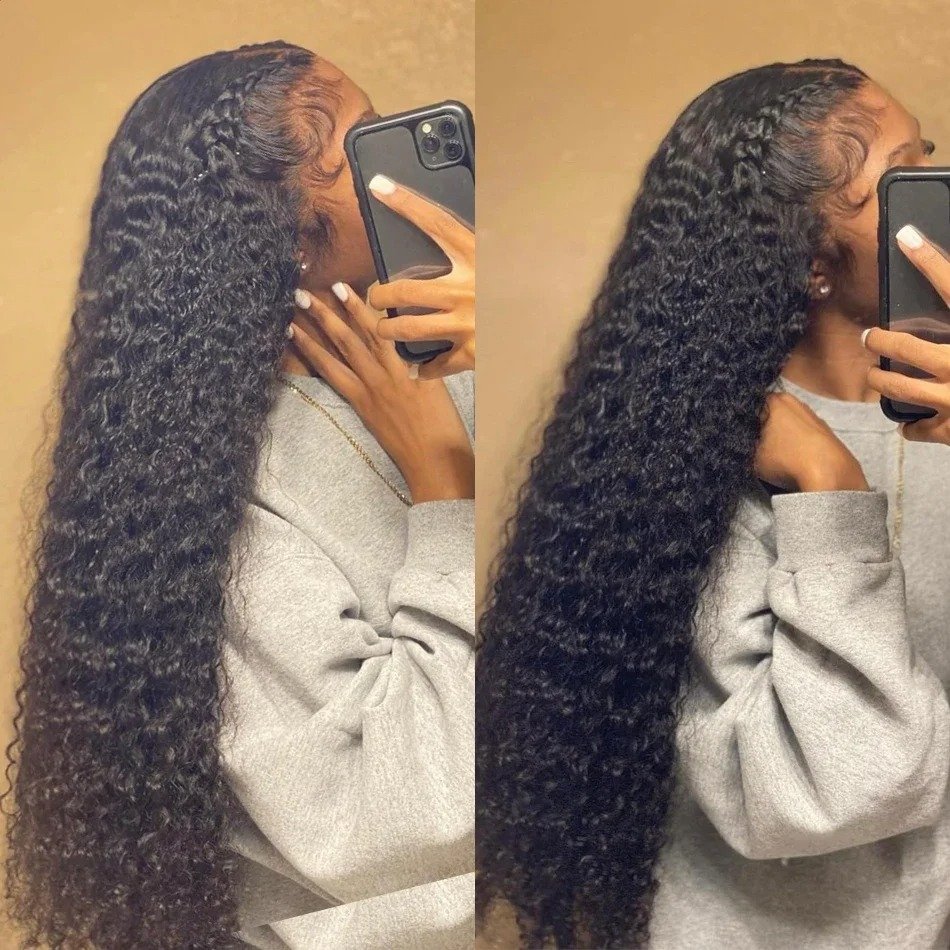 Glueless Full Swiss HD Lace Frontal Wigs Human Hair Curly Water Wave Remy Peruvian Hair Wig Transparent Lace Front Wigs