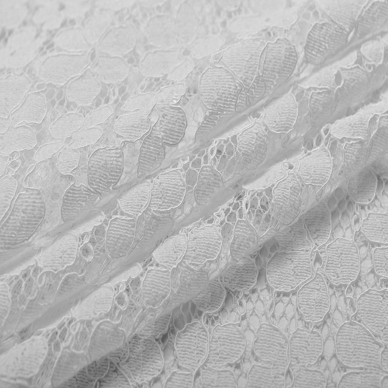 New Style Lower Price White Nylon Cotton Embroidery Florals Lace Fabric For Dress