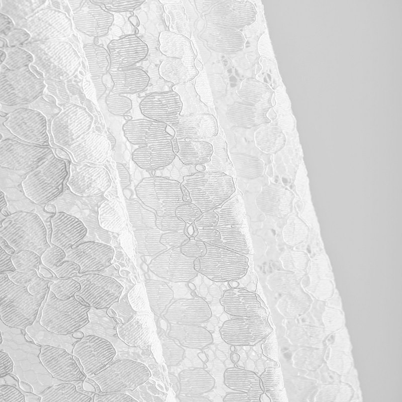 New Style Lower Price White Nylon Cotton Embroidery Florals Lace Fabric For Dress