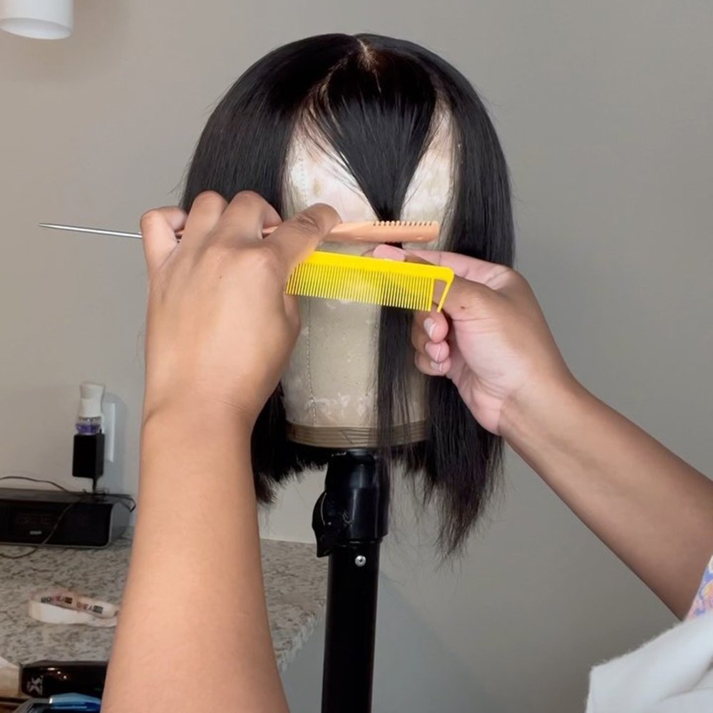 Supply Wholesale Blunt Cut Short Vietnam Wig Vietnamese Original Bob Wig Glueless Full Hd Lace Double Drawn Bone Straight Wig