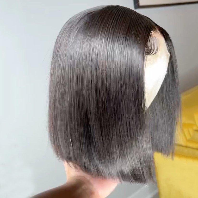 Supply Wholesale Blunt Cut Short Vietnam Wig Vietnamese Original Bob Wig Glueless Full Hd Lace Double Drawn Bone Straight Wig