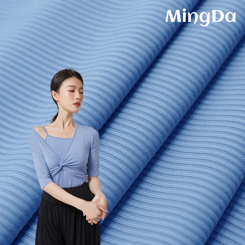 Rib 2x2 4 way stretch nylon spandex knitted fabric for leggings yoga pants sport wear