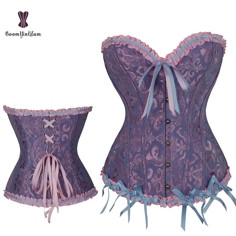 7 Colors Women's Body Shapewear Waist Training Corsets Steampunk Victorian Halloween Costume Corset Bustier Top With G String