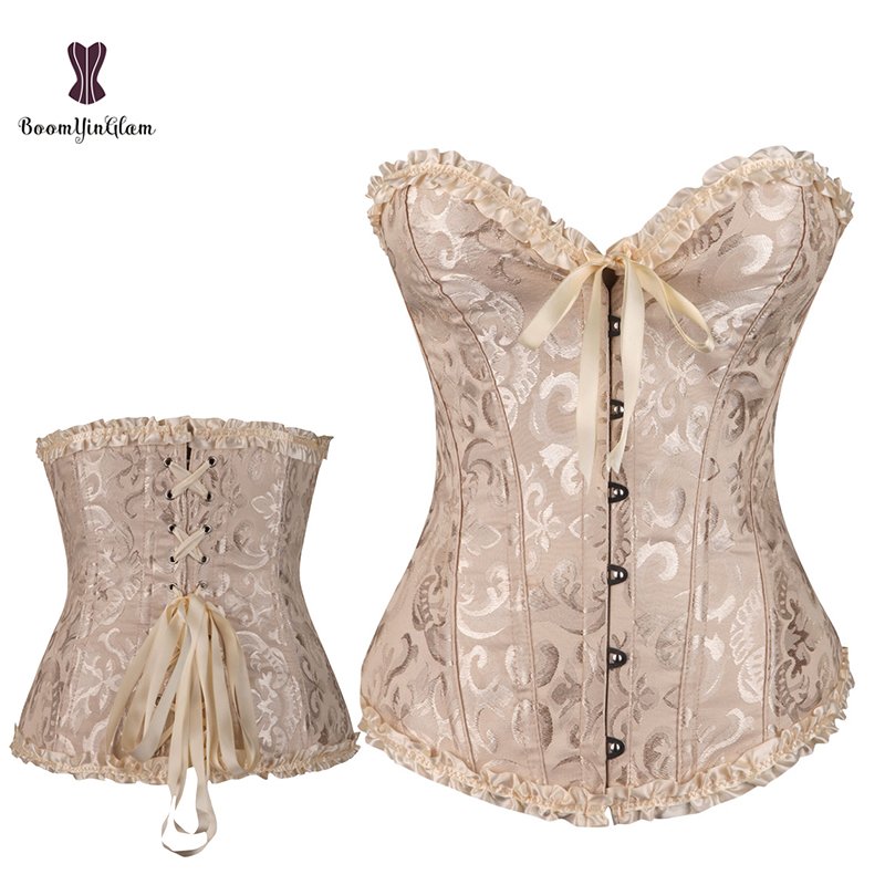 7 Colors Women's Body Shapewear Waist Training Corsets Steampunk Victorian Halloween Costume Corset Bustier Top With G String