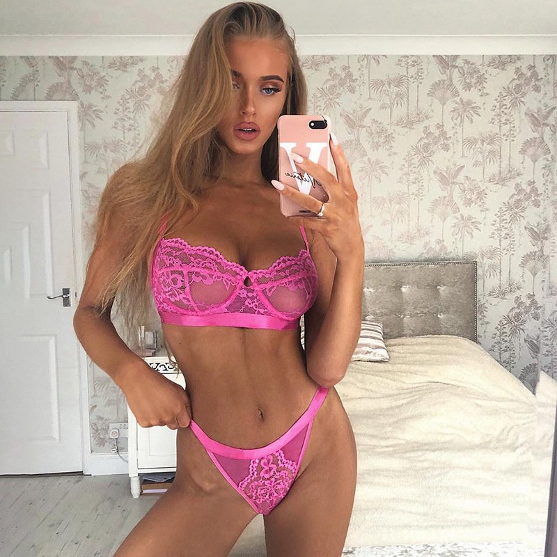 Women Lace Bra Sets Underwear Backless Vest Sexy Bralette Lingerie Ultrathin Bra & Brief Sets Female lingerie women sexy