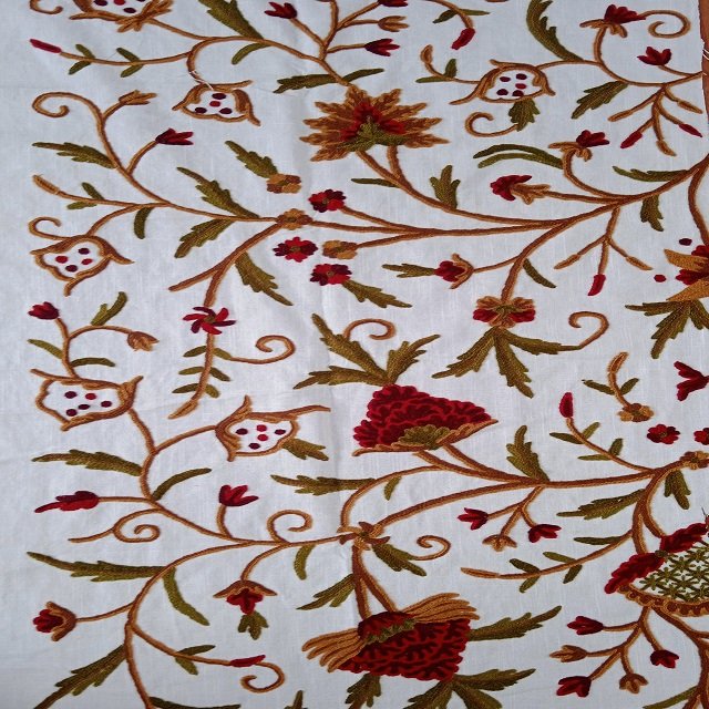 Cotton Crewel Embroidery Fabric