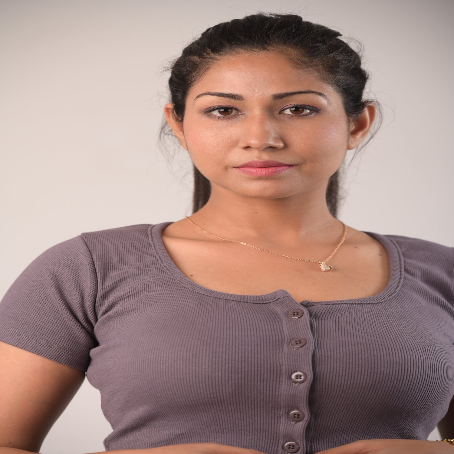 Ribbed blouse short sleeve