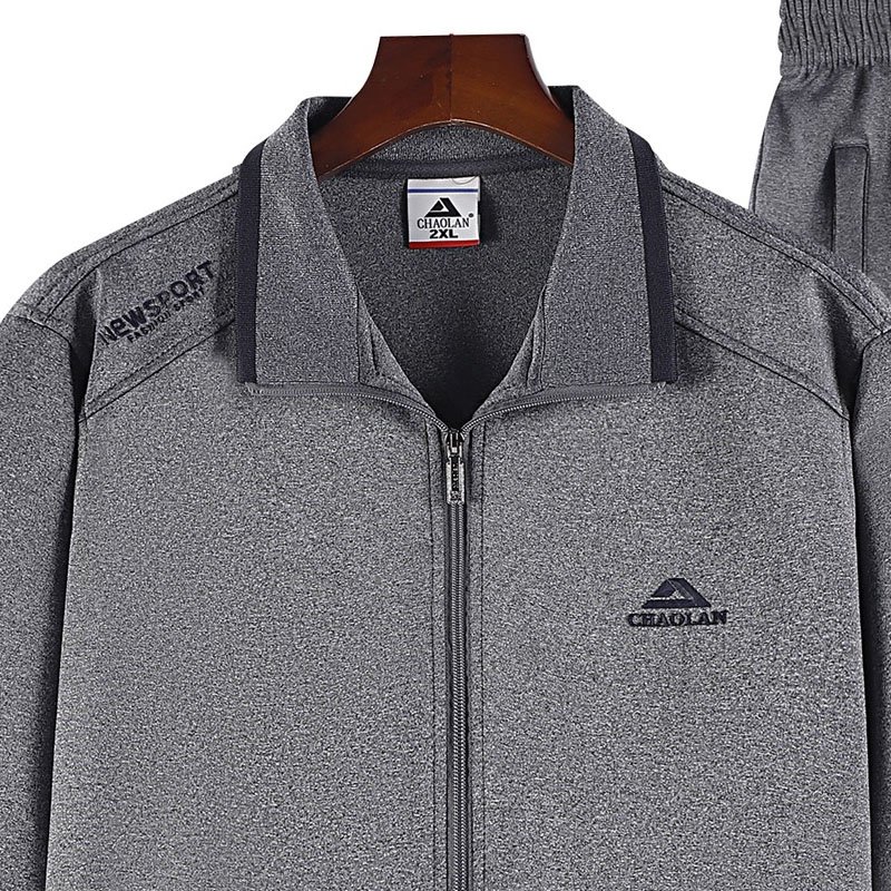 2024 Latest Men Suit Knitted Rib Color Matching Resilient Autumn and Winter Zipper Lapel Man's jackets Leisure Suit