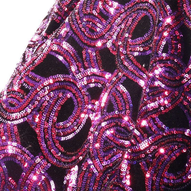 High quality africa stretch 4 way stretch velvet sequin embroidery designs fabric for clothes