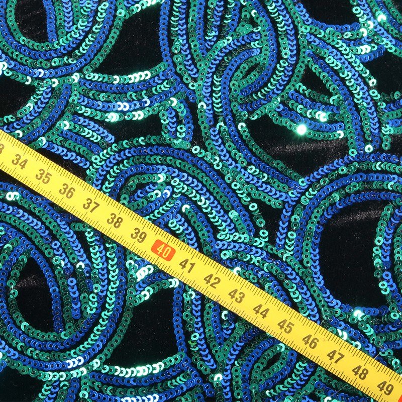 High quality africa stretch 4 way stretch velvet sequin embroidery designs fabric for clothes
