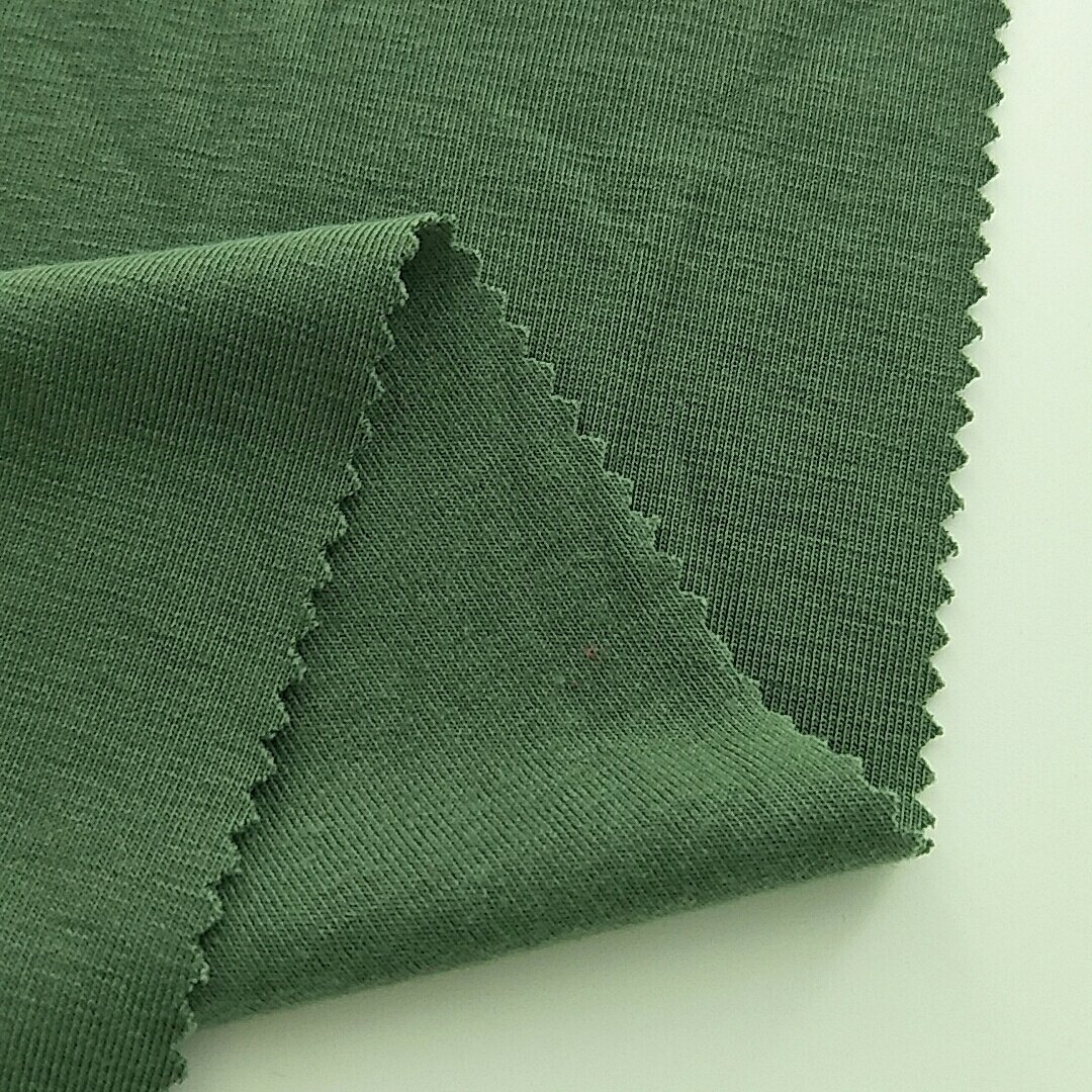 soft polyester spandex knitted plain dyed double jersey 1*1 rib fabric for t shirt