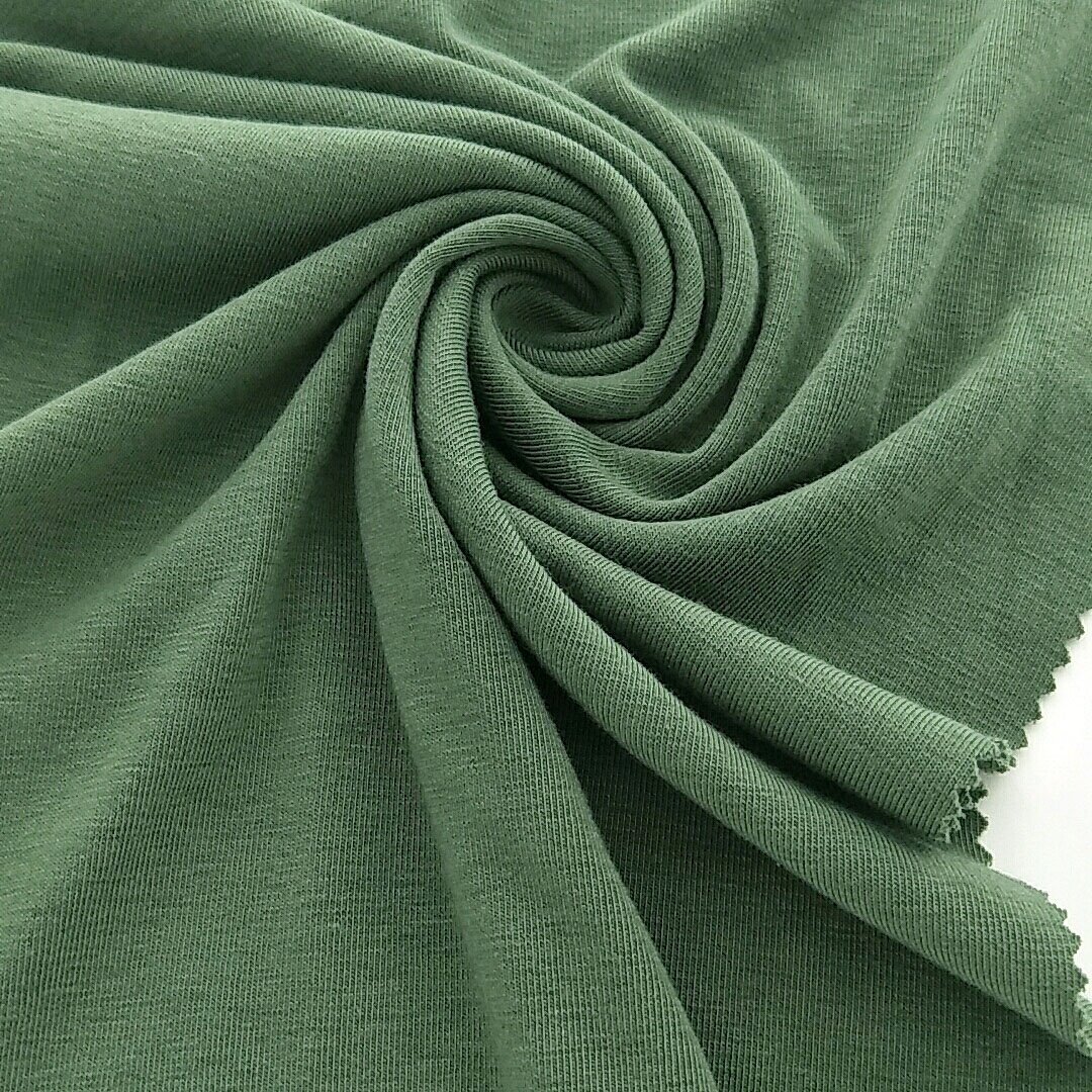 soft polyester spandex knitted plain dyed double jersey 1*1 rib fabric for t shirt