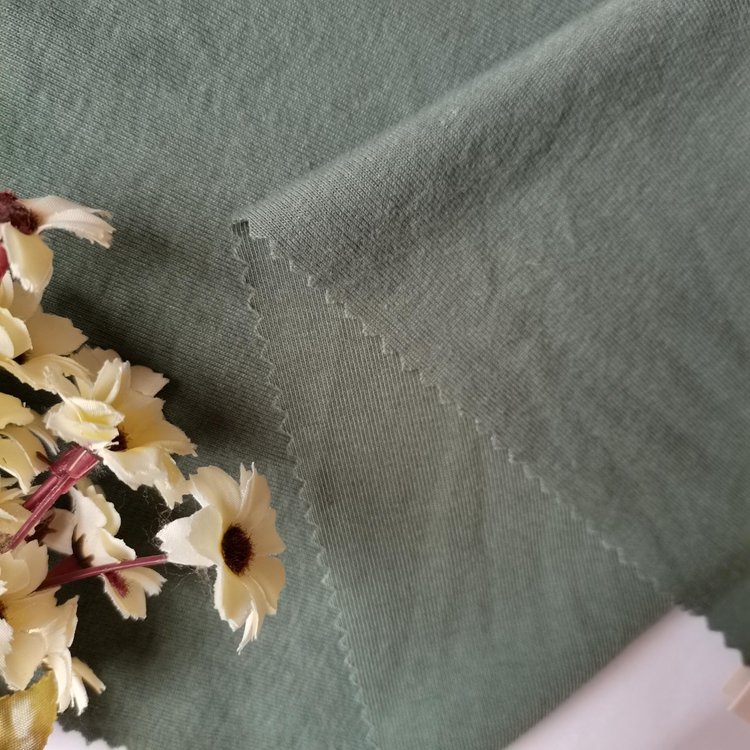 soft polyester spandex knitted plain dyed double jersey 1*1 rib fabric for t shirt
