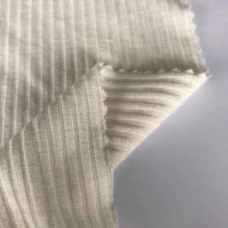 94% organic cotton and 6% spandex knitted 2x2 rib fabric for summer for vest