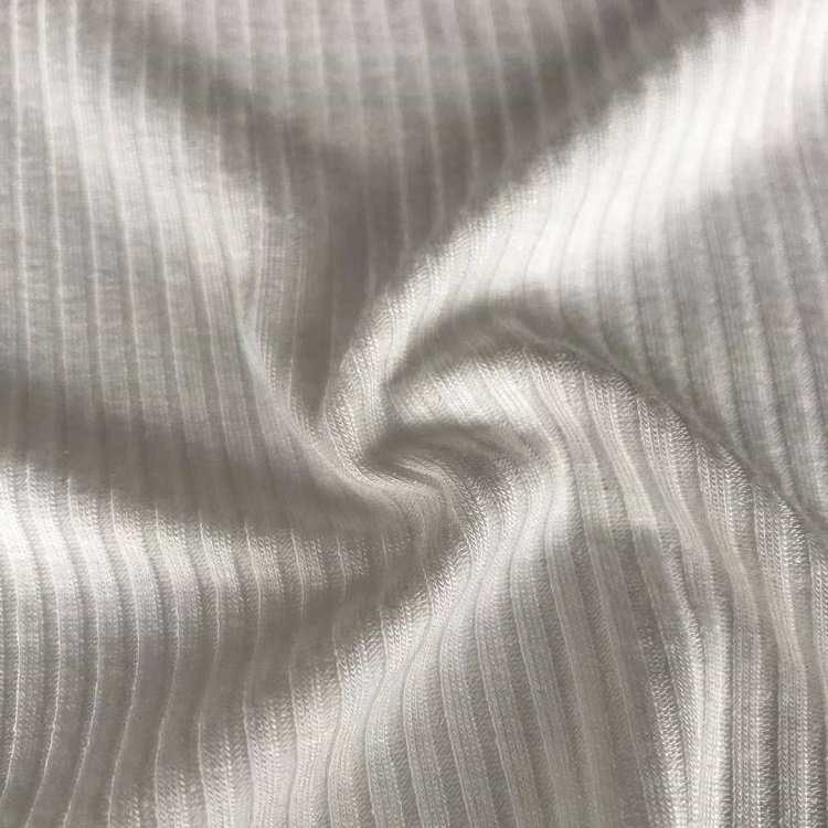 94% organic cotton and 6% spandex knitted 2x2 rib fabric for summer for vest