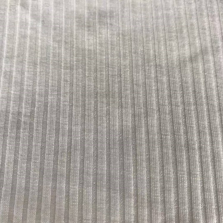 94% organic cotton and 6% spandex knitted 2x2 rib fabric for summer for vest