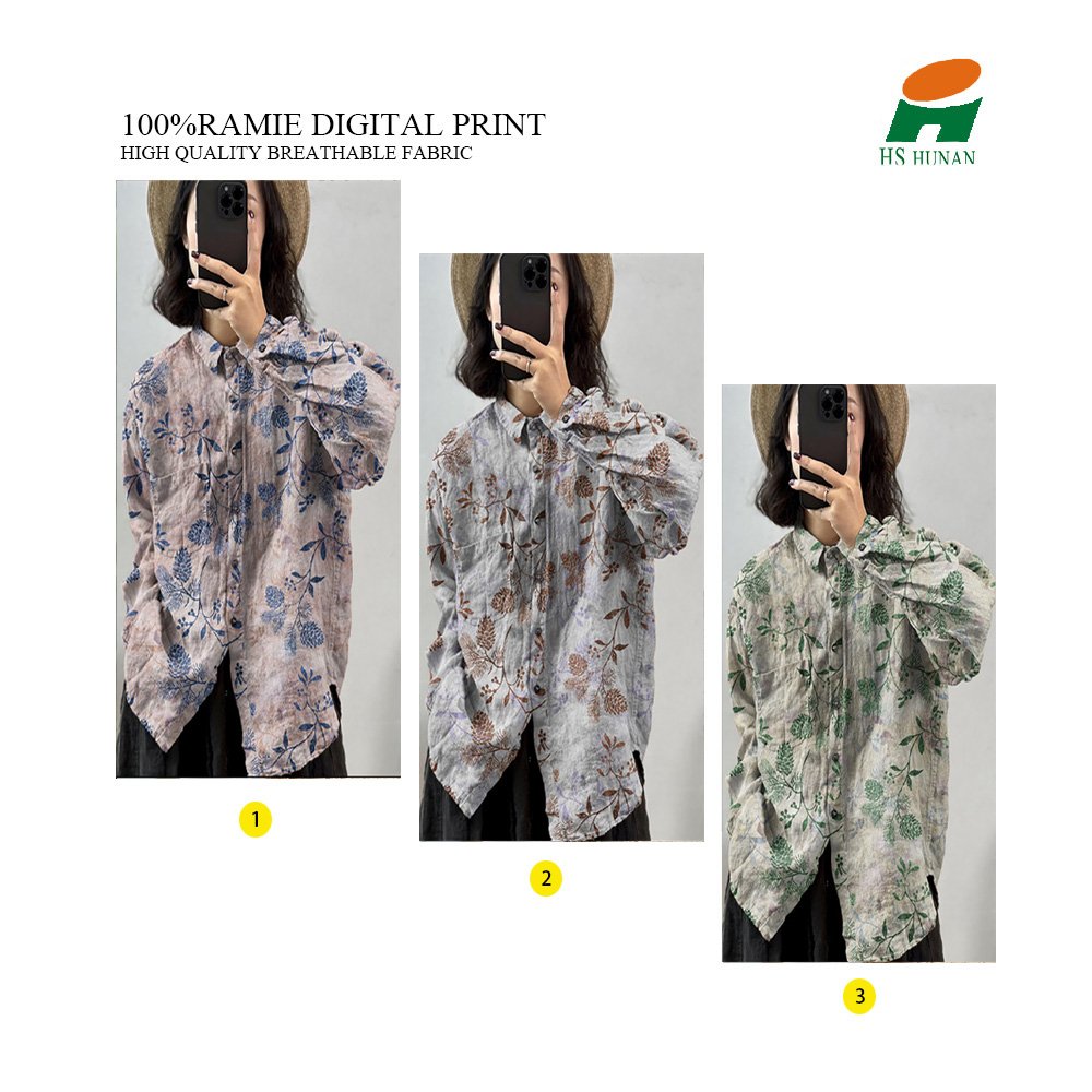 2024 Ramie garment from garment manufacturing with digital print