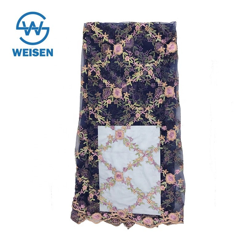 Embroidered Lace Flat Net Organza Tulle Guipure Flower Embroidery Fabric