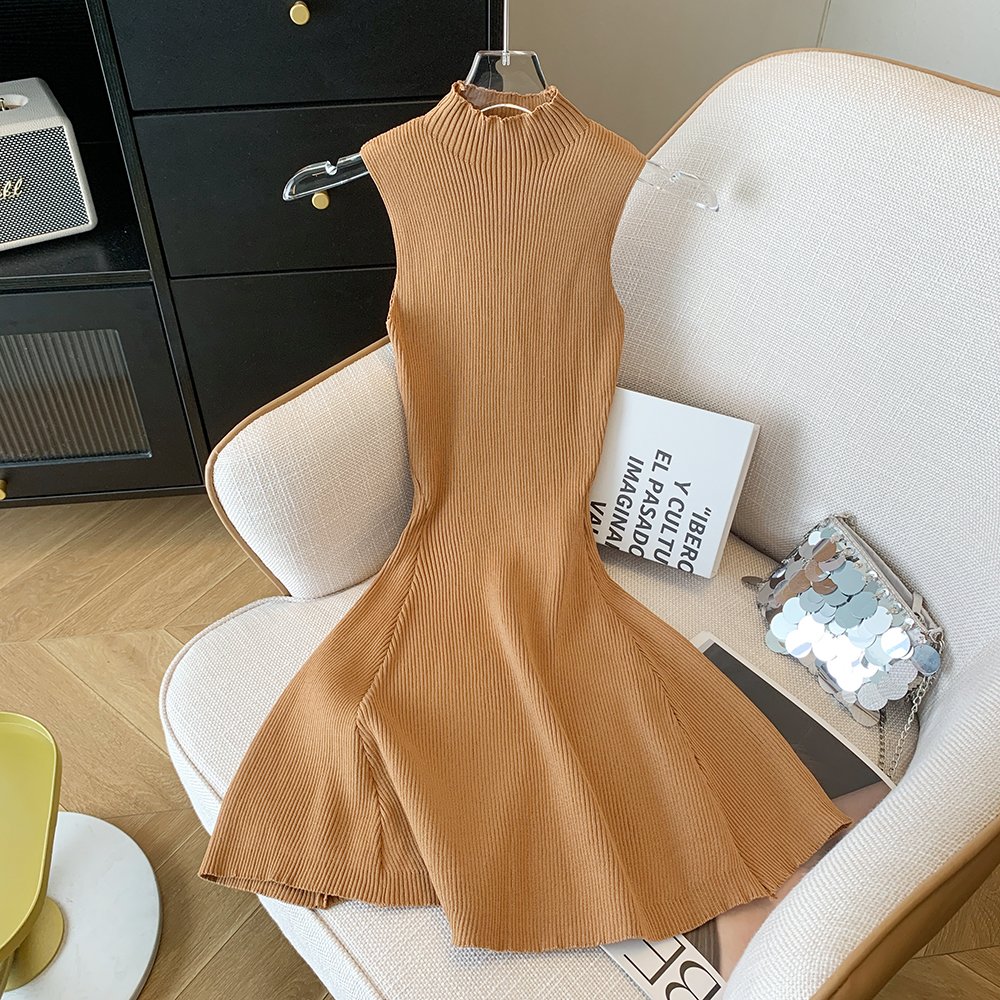 Off Shoulder High Waist Slim Summer Elegant Mini Dress Stretch Ribbed Knitted A Line Solid High Waist Short Dress