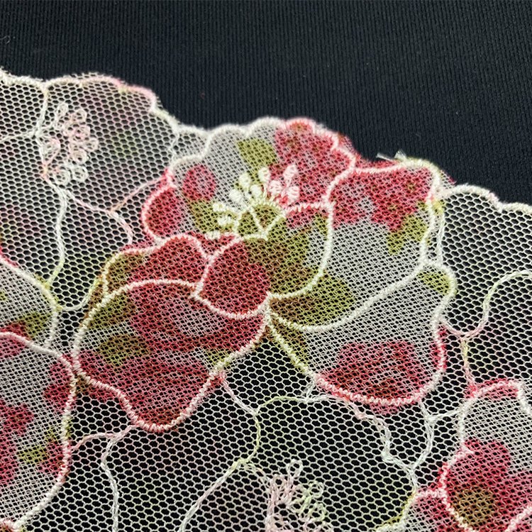 Beautiful Printing mesh fabric 19cm pink white double layer tulle tulle fabric