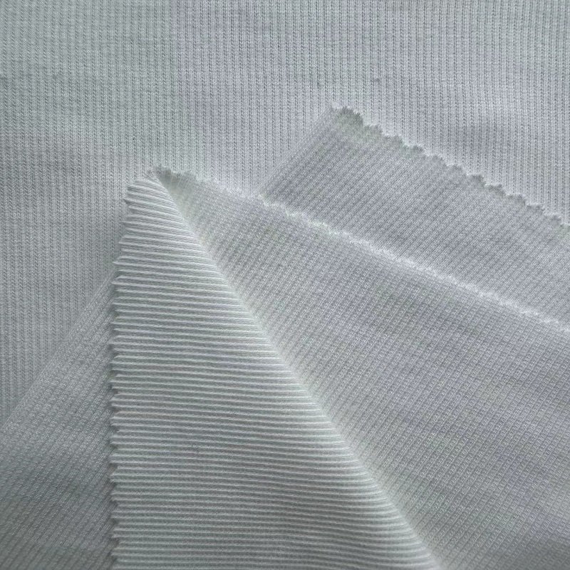 High quality cotton spandex 2*2 knitted rib for clothing cotton rib for dress