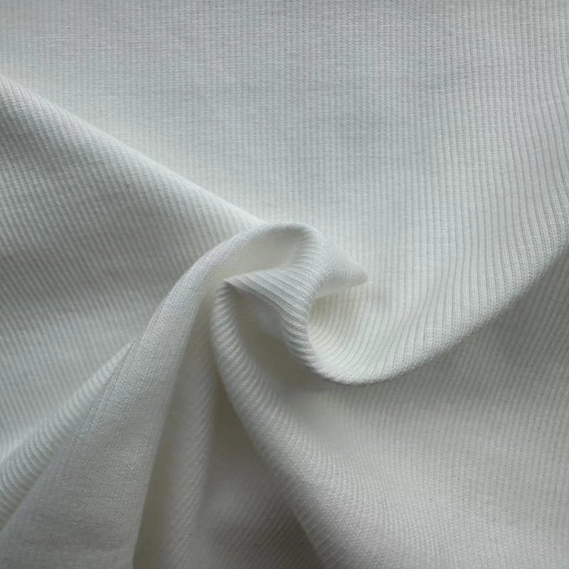 High quality cotton spandex 2*2 knitted rib for clothing cotton rib for dress
