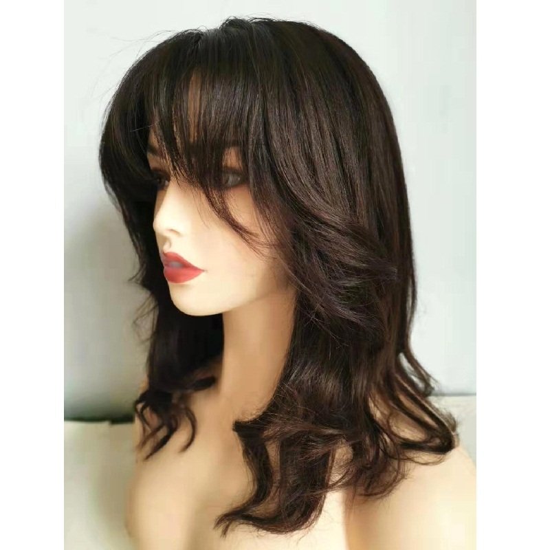 New Hairstyle Natural body wave bob wigs with bang Mink Brazilian Virgin human hair Lace frontal Wig Human Hair Lace Front Wigs