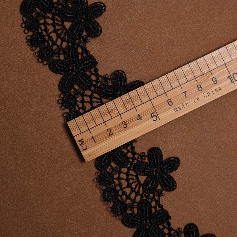 Wholesale white black Polyester Embroidery tassel fringe Lace Trim Fabric for Dress Embroidery Water Soluble Laces