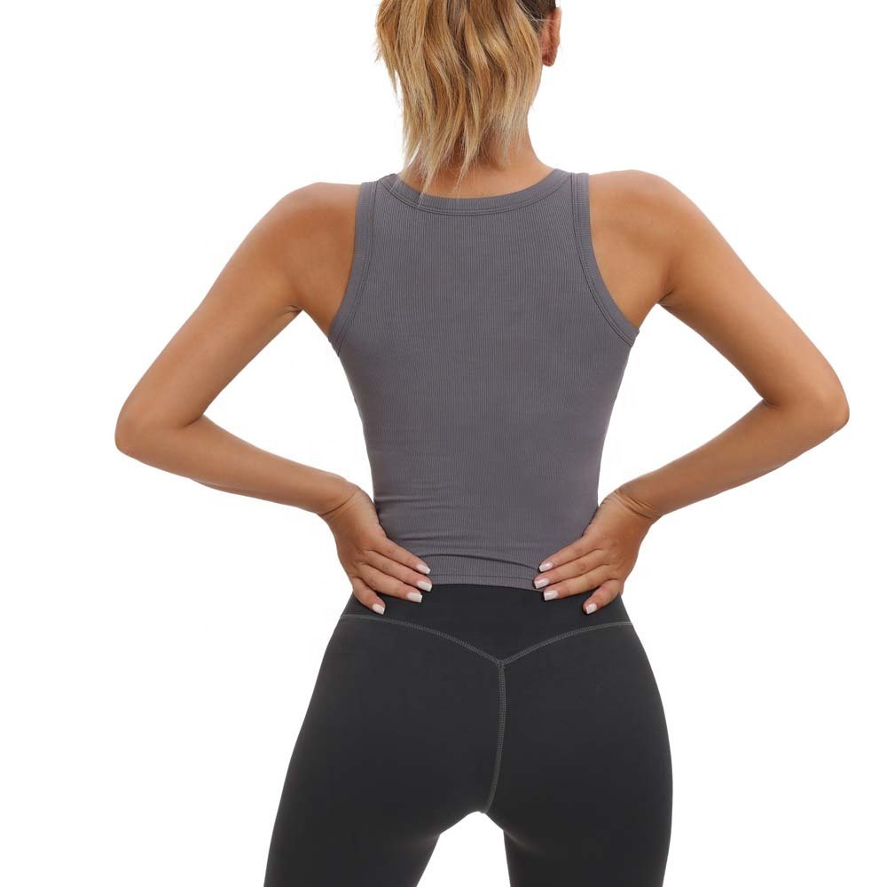 Women's Clothings Padded Yoga Fitness Vest Ribbed Tank Top for Women