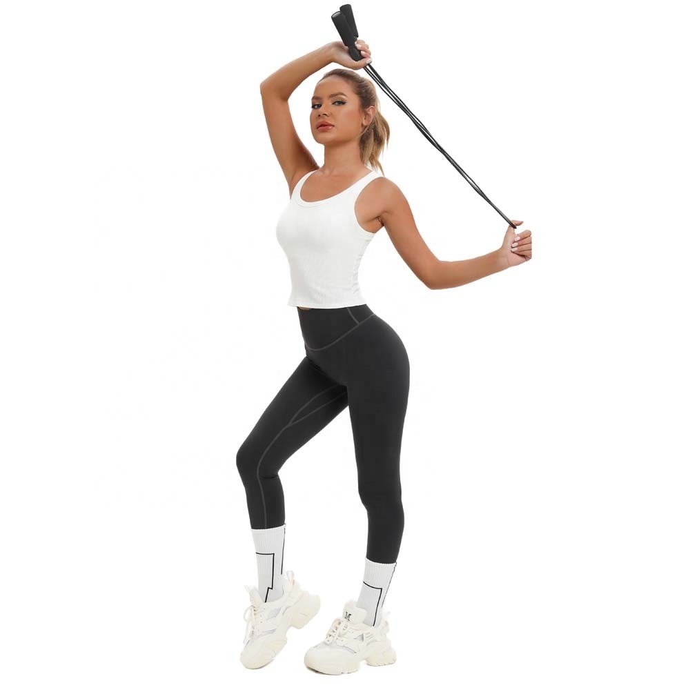 Women's Clothings Padded Yoga Fitness Vest Ribbed Tank Top for Women