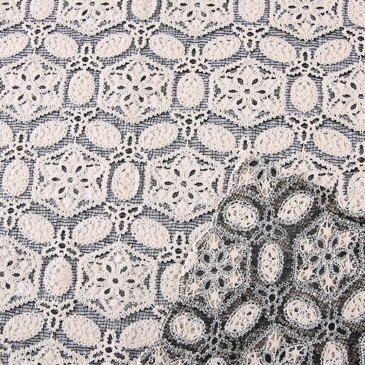 HA-18987 Soft Comfortable Knitted 100% Cotton Cord Chemical Lace Embroidery Fabric For Dress