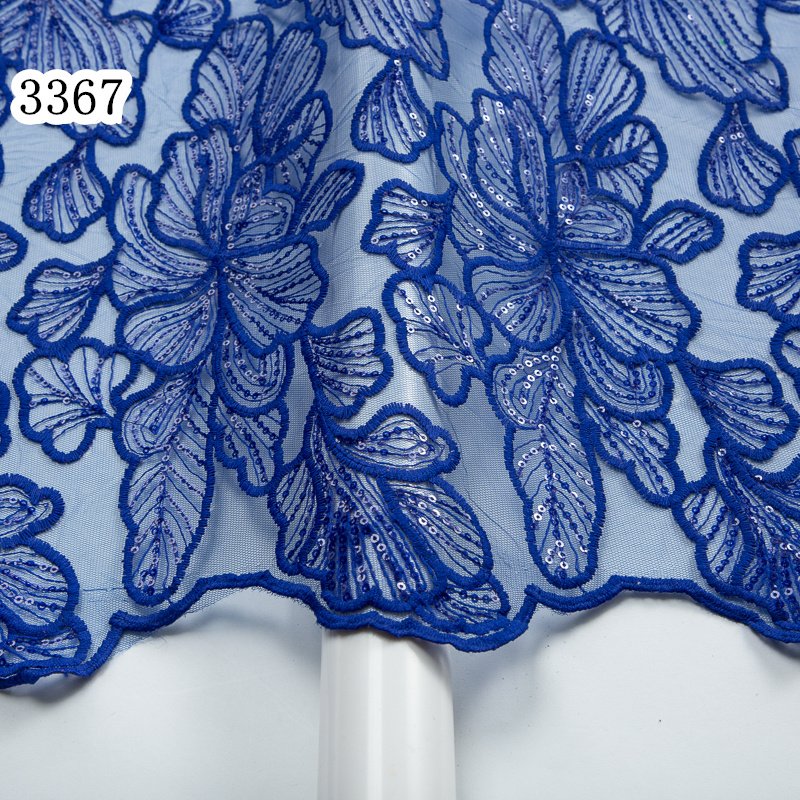 3367 French Milk Mesh Lace High Quality African Tulle Lace Fabric with Sequins For Bride BridesmaidLuxury Wedding Dresses Sew