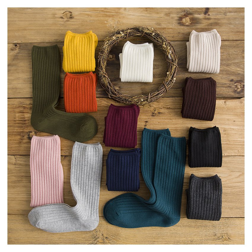 Custom Logo High Quality Solid Plain Eco friendly Comfortable Soft Seamless Ribbed Dress Crew Women Bamboo Socks