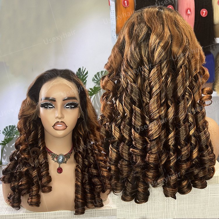 Bouncy Curls Raw Vietnamese 13*4 Lace Frontal Full HD Glueless Wig Double Drawn Virgin Brazilian Human Hair Wigs for Black Women