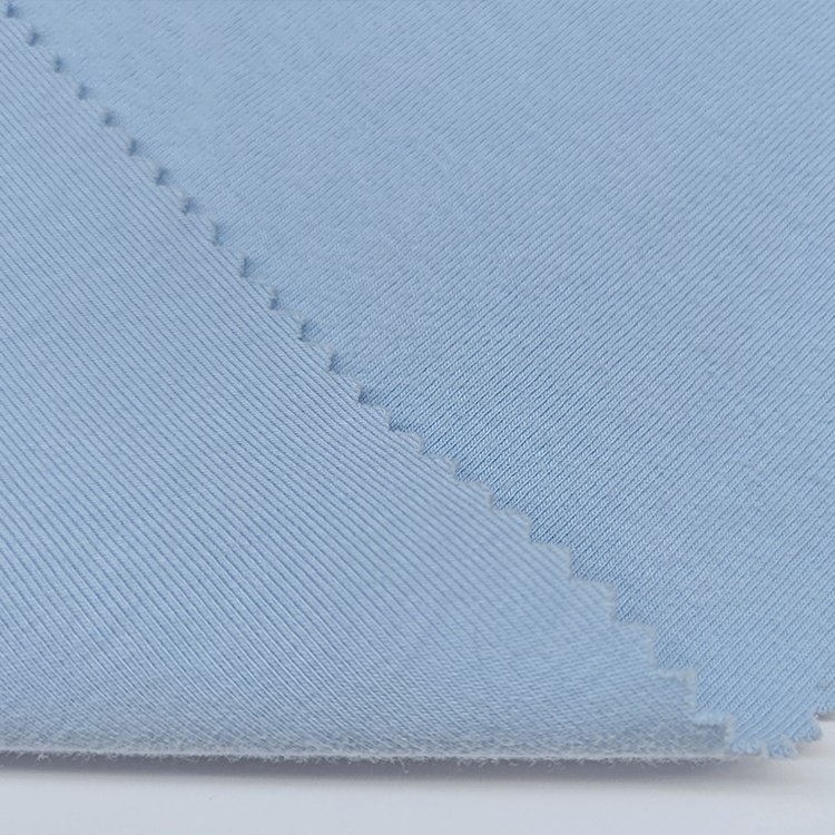 100% Organic Cotton CVC Recycled Poly Span 1x1 Rib Fabric Supplier For Garments