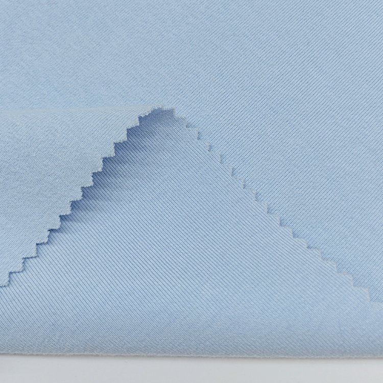 100% Organic Cotton CVC Recycled Poly Span 1x1 Rib Fabric Supplier For Garments