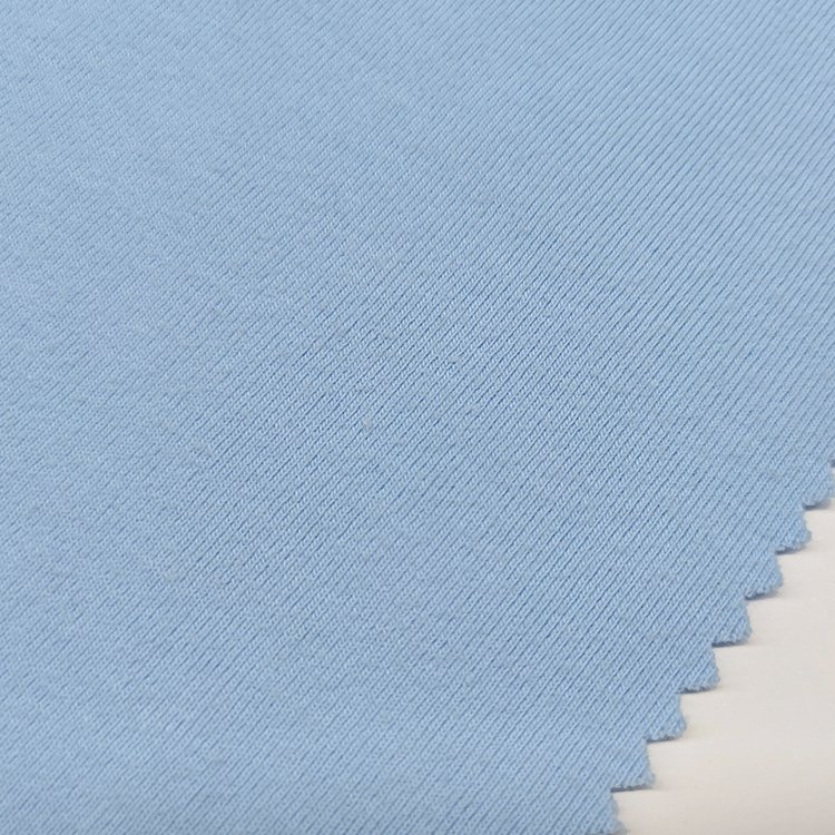 100% Organic Cotton CVC Recycled Poly Span 1x1 Rib Fabric Supplier For Garments