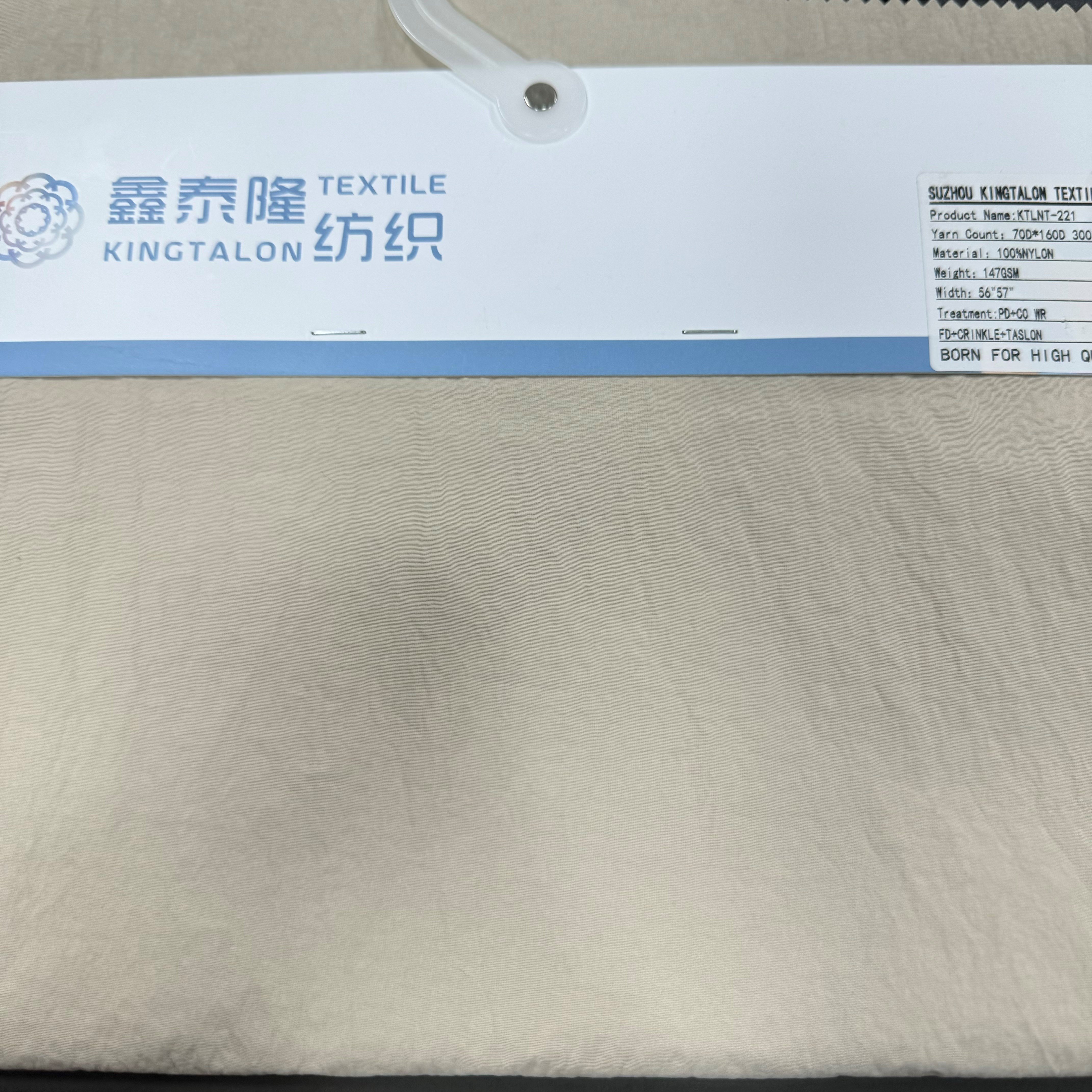70D*160D NYLON TAFFETA CRINKLE TASLON FABRIC FOR WINTER JACKET RECYCLED/ECO- FABRIC FOR DOWNJACKET