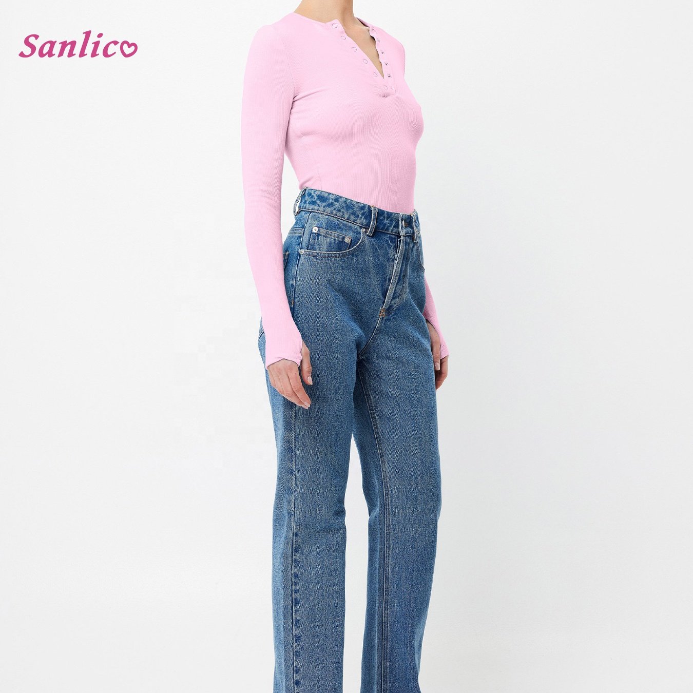 Women's 2024 Fall Long Sleeve Henley T Shirts Button Ribbed Knit Slim Fit Casual Basic Tops Blouse