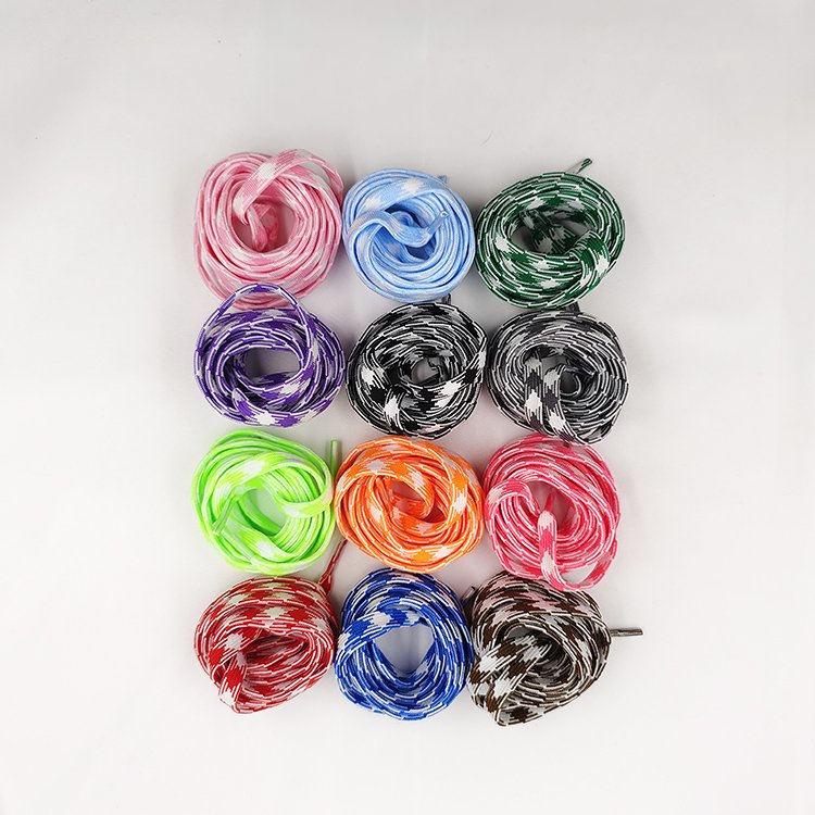 Custom logo bulk wholesale hollow flat wide waxed polyester roller ice hockey skate shoe laces shoelaces