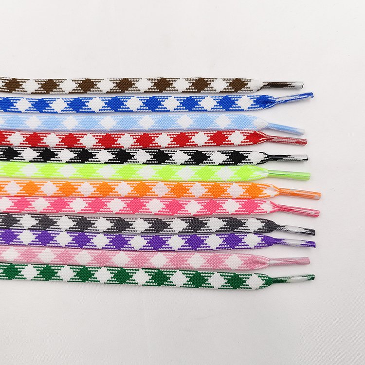 Custom logo bulk wholesale hollow flat wide waxed polyester roller ice hockey skate shoe laces shoelaces