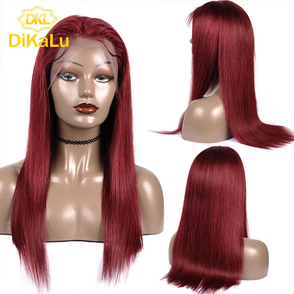 Transparent Malaysian Body Wave Wig 99J Red Burgundy Pre-Plucked Human Hair Wigs 180% Remy Hair Lace Frontal Wig For Black Women