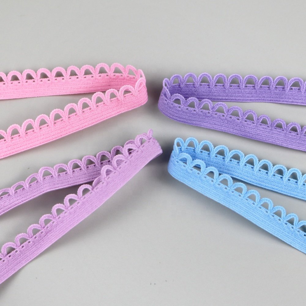 Factory custom fashion net mesh border knitted lace edging elastic band for underwear