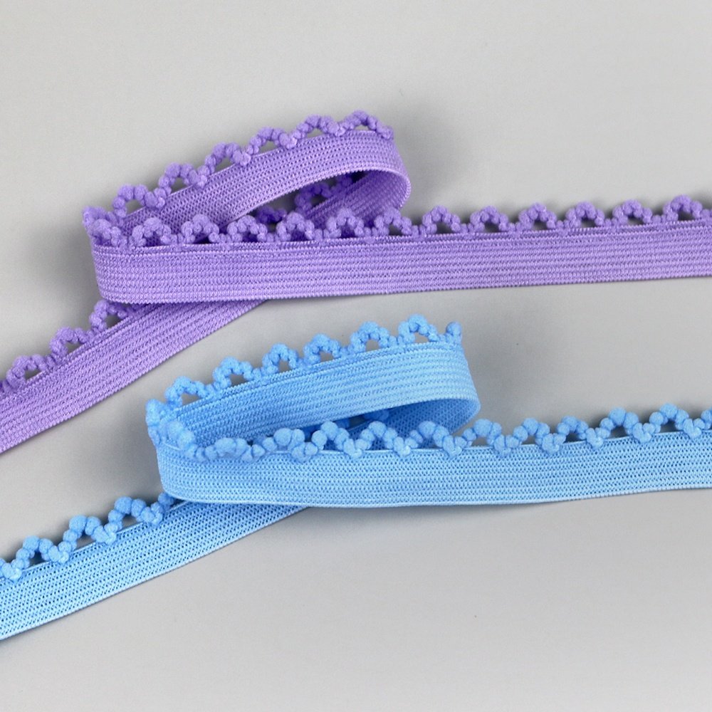 Factory custom fashion net mesh border knitted lace edging elastic band for underwear