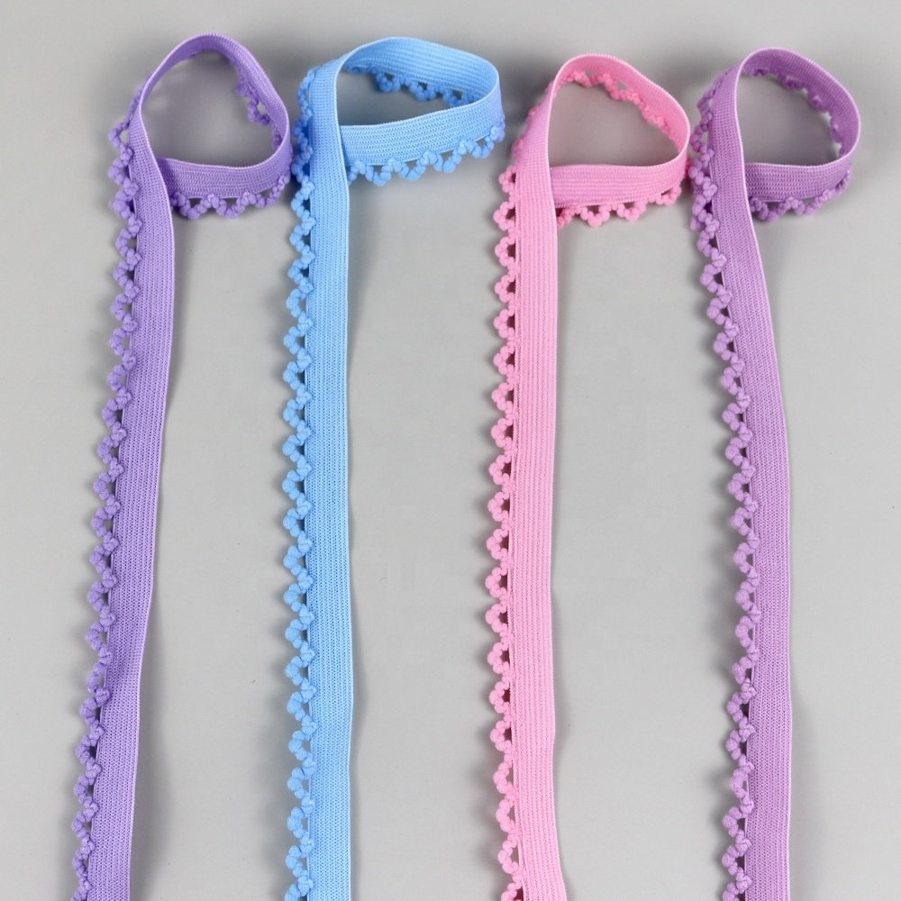 Factory custom fashion net mesh border knitted lace edging elastic band for underwear