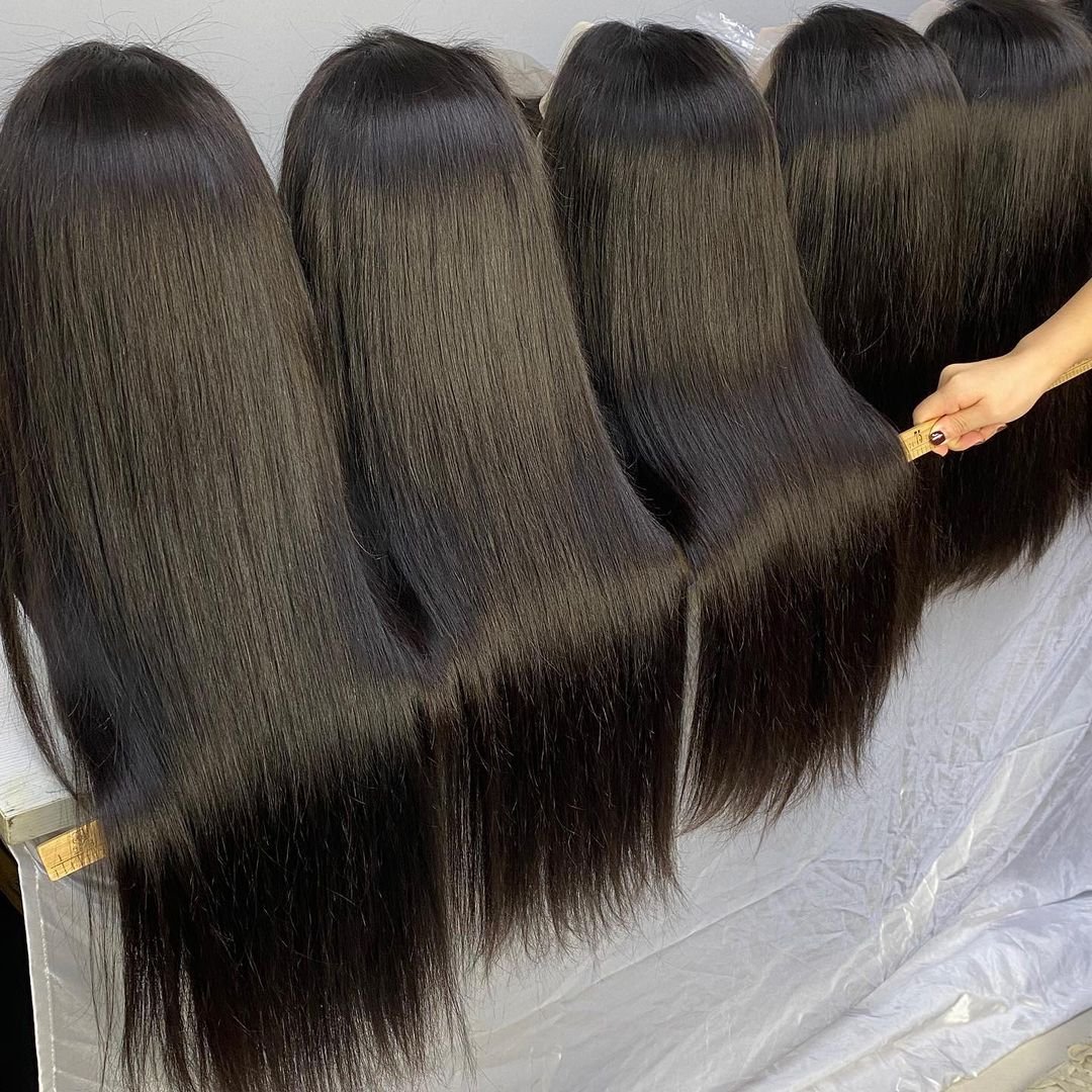 Pre Pluck Glueless Full Lace Front Wigs For Black Women, Raw Indian Hair HD Lace Wigs,Transparent Lace Frontal Human Hair Wigs