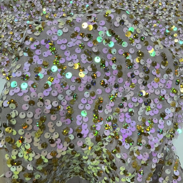 pink fancy stretch shiny double-sided sequin embroidery Fabric for Fashion dress for accessories