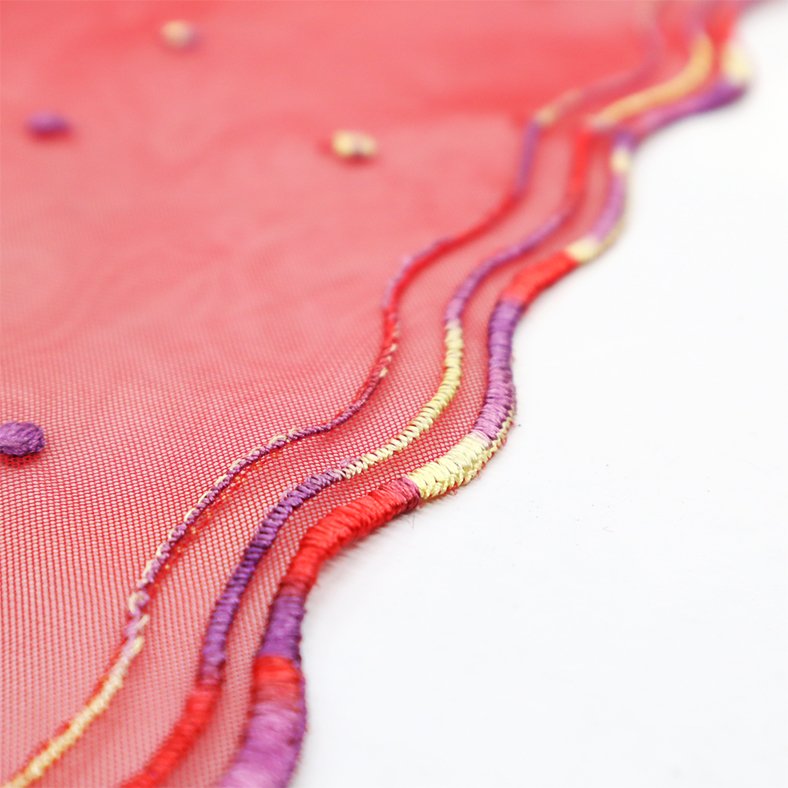 Factory wholesale design price 23cm gradient embroidery thread lace fabric for women