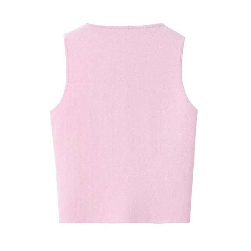 TAOP&ZA women's clothing 2024 autumn new European and American fashion versatile knitted casual short-sleeved tops 5536027