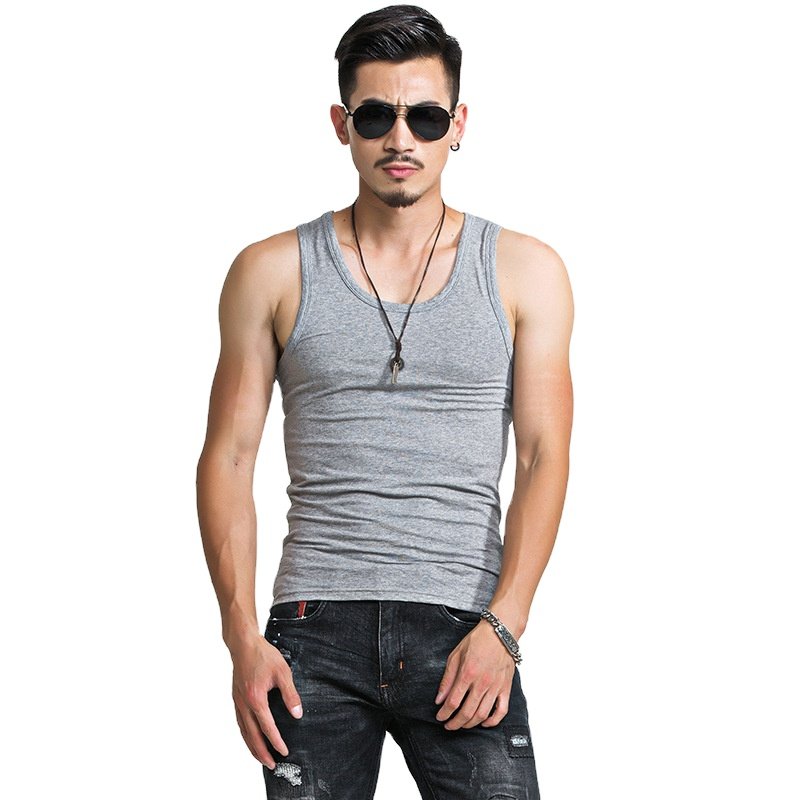 2x2 rib Custom Silkscreen Logo Men's quick dry Gym Training Tank Tops 140gram